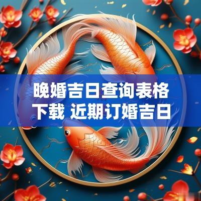 晚婚吉日查询表格下载 近期订婚吉日查询表格下载