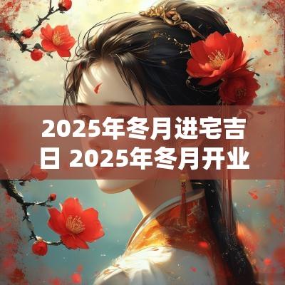2025年冬月进宅吉日 2025年冬月开业吉日