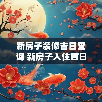新房子装修吉日查询 新房子入住吉日查询