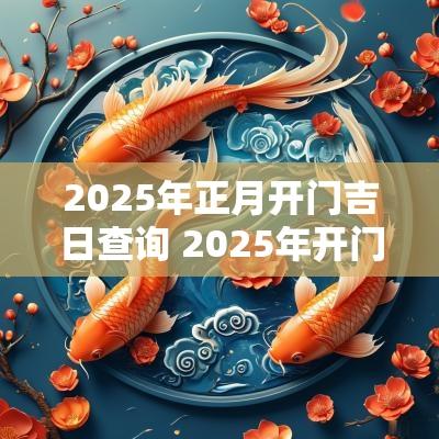 2025年正月开门吉日查询 2025年开门吉日查询表