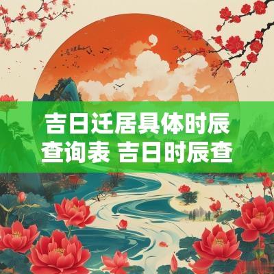 吉日迁居具体时辰查询表 吉日时辰查询表
