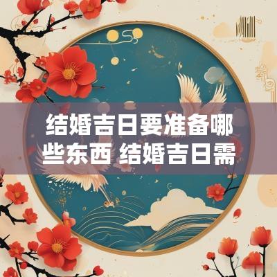 结婚吉日要准备哪些东西 结婚吉日需要生辰八字么
