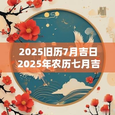 2025旧历7月吉日 2025年农历七月吉日表