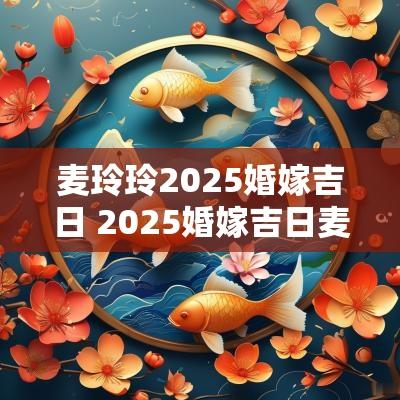 麦玲玲2025婚嫁吉日 2025婚嫁吉日麦玲玲