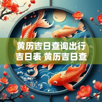 黄历吉日查询出行吉日表 黄历吉日查询出行旅游