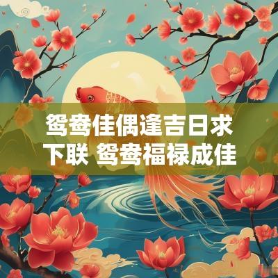 鸳鸯佳偶逢吉日求下联 鸳鸯福禄成佳偶下联怎么对