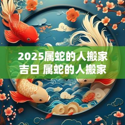 2025属蛇的人搬家吉日 属蛇的人搬家吉日2025年运势 2025属蛇的人搬家吉日 属蛇的人搬家吉日2025年运势