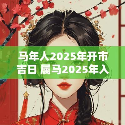 马年人2025年开市吉日 属马2025年入宅最好的吉日