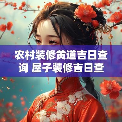 农村装修黄道吉日查询 屋子装修吉日查询表大全