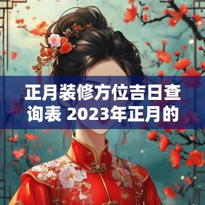 正月装修方位吉日查询表 2025年正月的装修吉日