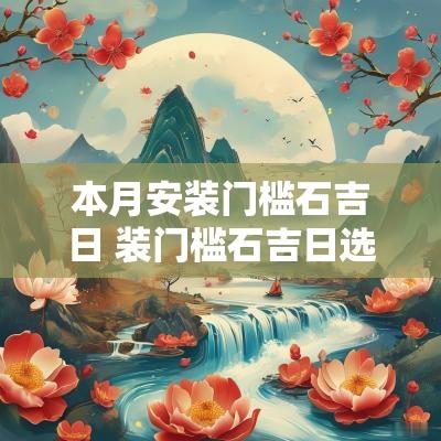 本月安装门槛石吉日 装门槛石吉日选什么日子