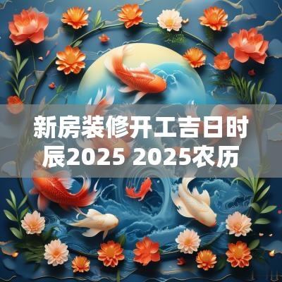 新房装修开工吉日时辰2025 2025农历正月乔迁新居吉日
