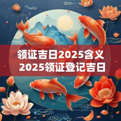 领证吉日2025含义 2025领证登记吉日