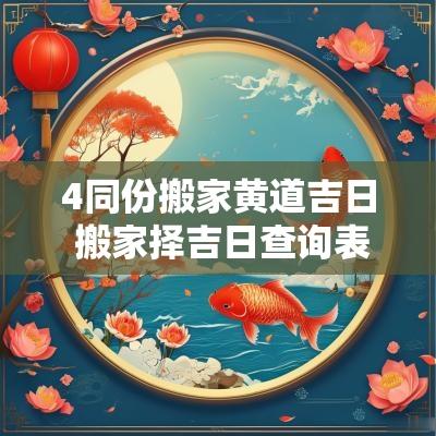4同份搬家黄道吉日 搬家择吉日查询表 4同份搬家黄道吉日 搬家择吉日查询表