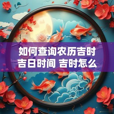 如何查询农历吉时吉日时间 吉时怎么查询