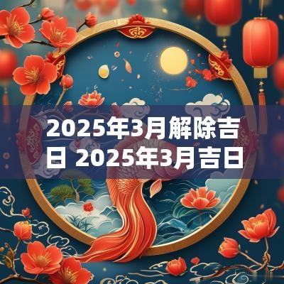 2025年3月解除吉日 2025年3月吉日一览表