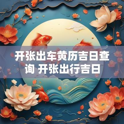 开张出车黄历吉日查询 开张出行吉日
