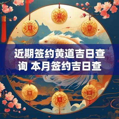 近期签约黄道吉日查询 本月签约吉日查询