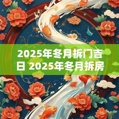 2025年冬月拆门吉日 2025年冬月拆房吉日