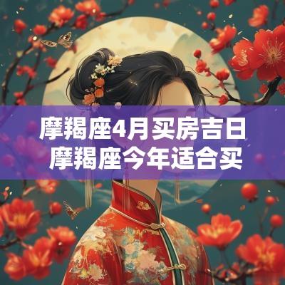 摩羯座4月买房吉日 摩羯座今年适合买房吗