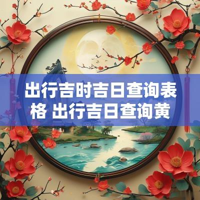 出行吉时吉日查询表格 出行吉日查询黄历表