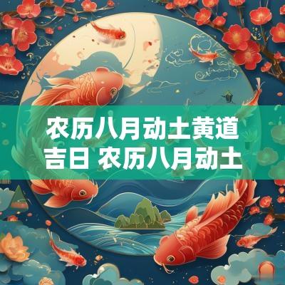 农历八月动土黄道吉日 农历八月动土建房吉日