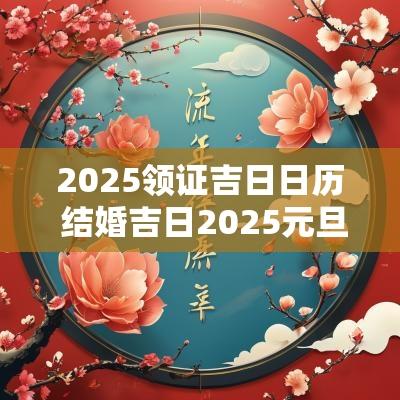 2025领证吉日日历 结婚吉日2025元旦