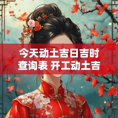 今天动土吉日吉时查询表 开工动土吉日吉时与八字