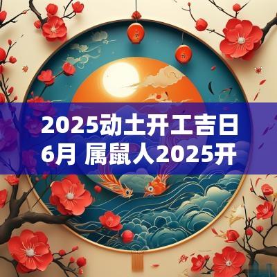 2025动土开工吉日6月 属鼠人2025开工吉日