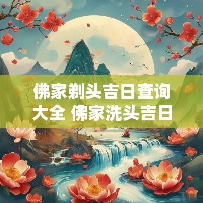 佛家剃头吉日查询大全 佛家洗头吉日查询