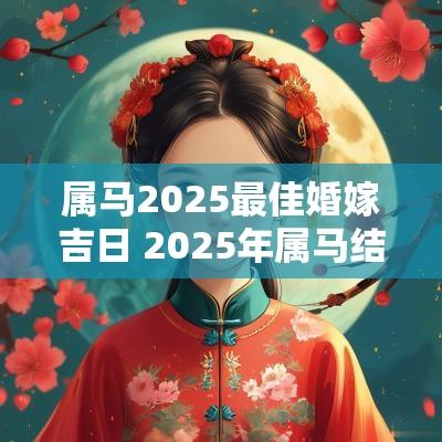 属马2025最佳婚嫁吉日 2025年属马结婚吉日一览表