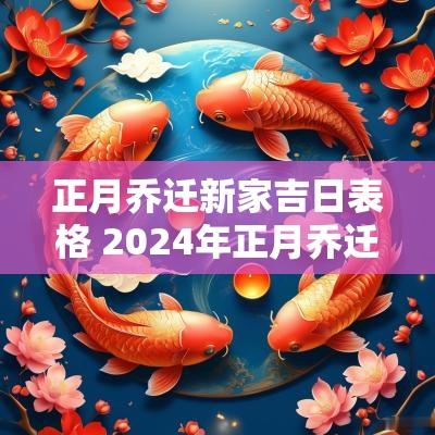 正月乔迁新家吉日表格 2025年正月乔迁办酒最佳吉日