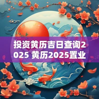 投资黄历吉日查询2025 黄历2025置业吉日查询