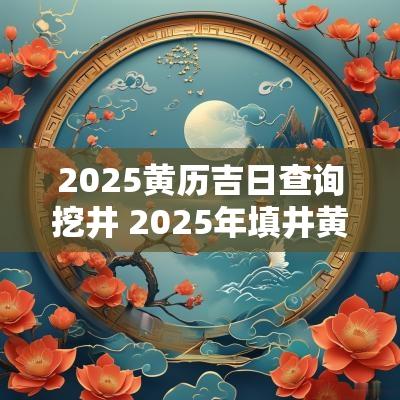 2025黄历吉日查询挖井 2025年填井黄历吉日