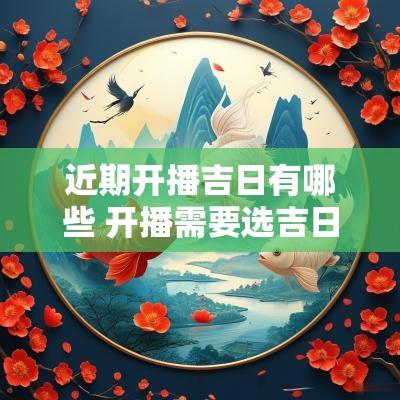 近期开播吉日有哪些 开播需要选吉日吗