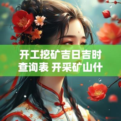 开工挖矿吉日吉时查询表 开采矿山什么吉日最好