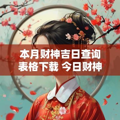 本月财神吉日查询表格下载 今日财神方位查询老黄历