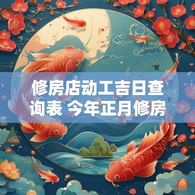 修房店动工吉日查询表 今年正月修房动工哪天吉日