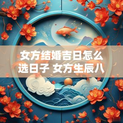 女方结婚吉日怎么选日子 女方生辰八字选结婚日子