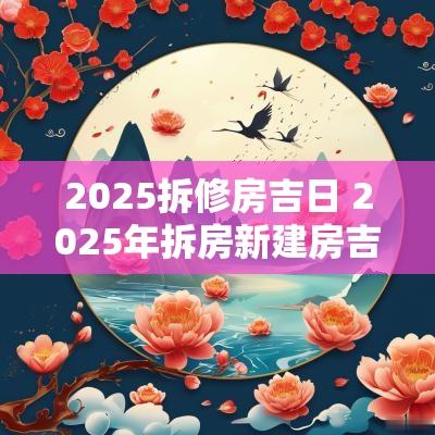 2025拆修房吉日 2025年拆房新建房吉日