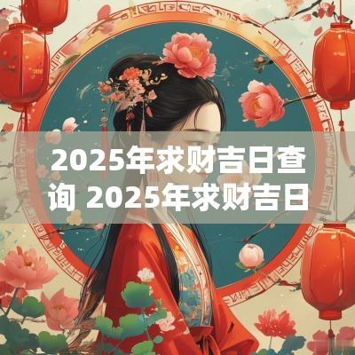 2025年求财吉日查询 2025年求财吉日吉时