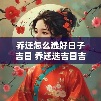 乔迁怎么选好日子吉日 乔迁选吉日吉时怎么选好