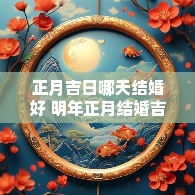 正月吉日哪天结婚好 明年正月结婚吉日
