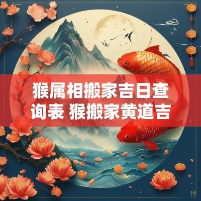 猴属相搬家吉日查询表 猴搬家黄道吉日