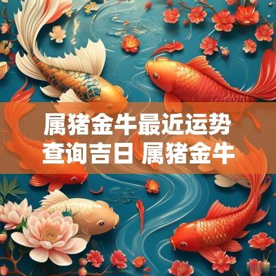 属猪金牛最近运势查询吉日 属猪金牛座今日运势