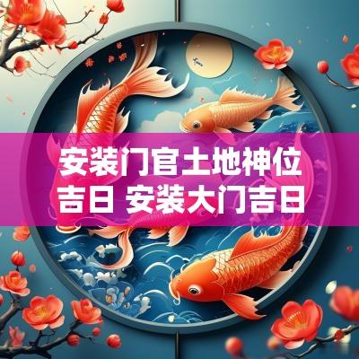 安装门官土地神位吉日 安装大门吉日视频