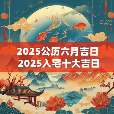 2025公历六月吉日 2025入宅十大吉日