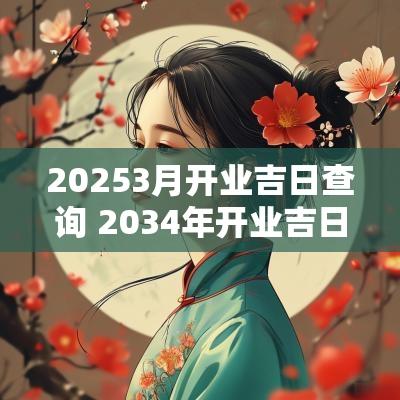 20253月开业吉日查询 2034年开业吉日查询