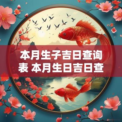 本月生子吉日查询表 本月生日吉日查询表