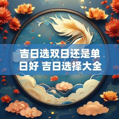 吉日选双日还是单日好 吉日选择大全